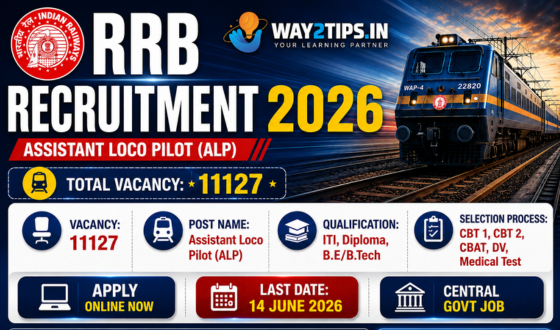 RRB Recruitment 2026 – 11,127 Assistant Loco Pilot (ALP) Vacancies | Apply Online Now