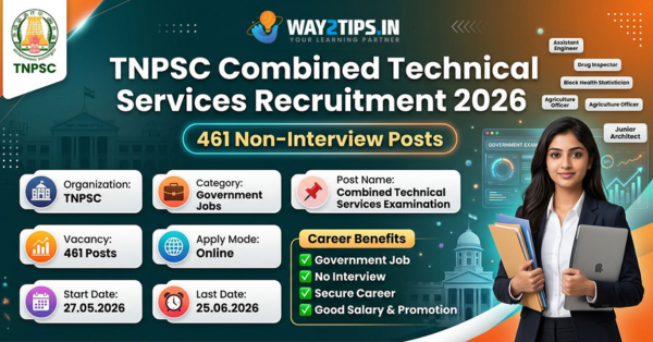 TNPSC Combined Technical Services Recruitment 2026 – Apply Online for 461 Non-Interview Posts