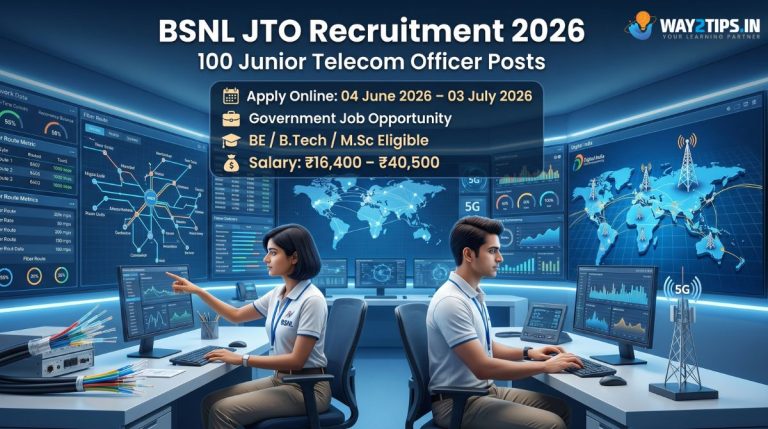 BSNL JTO Recruitment 2026: Apply Online for 100 Junior Telecom Officer Posts