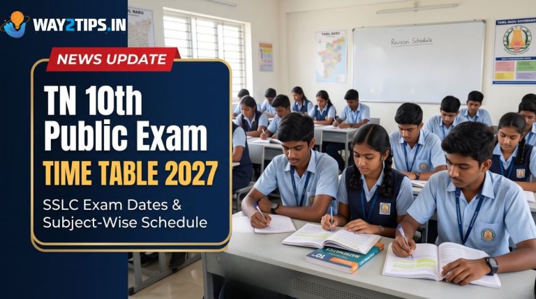 Tamil Nadu 10th Public Exam Time Table 2027